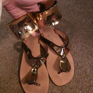 Gold Metal Gladiator Sandals